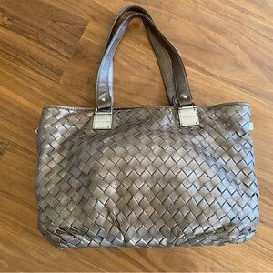 Michael Kors Brown Woven Leather Shoulder Tote